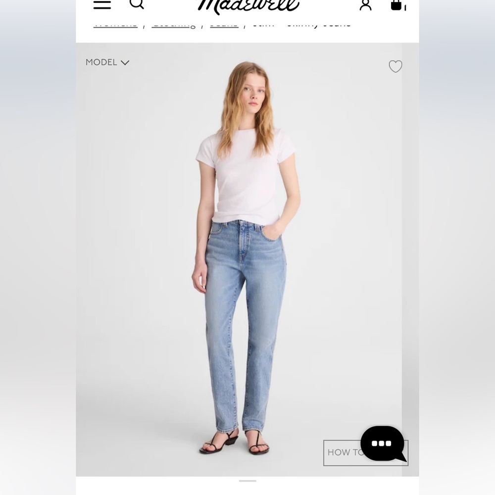 Madewell jeans, medium blue with distressing